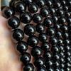 Cuentas redondas de piedra de ágata negra Natural, 4-14mm/28-92 Uds., para fabricación de joyería, collar de pulsera DIY