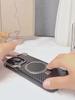 Pentru iPhone 16 15 14 Pro Max Husă din fibră de carbon Magsafe Suport pentru telefon de încărcare fără fir magnetică din aliaj de aluminiu Husă anti-coliziune