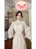 Strandstil Chiffon Y2k Minikleid Büro Dame Lässig Langarm Elegantes Einteiler Kleid Koreanische Mode Kleidung Sommer 2026
