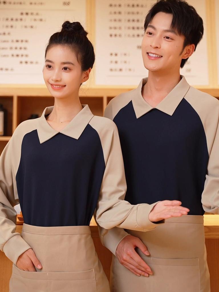 Business Casual Outdoor POLO Sweater Autumn Color Block Lapel Long Sleeved Hoodie Couple's Outfit Men's and Women's Fashionable Hoodie Boutique Top