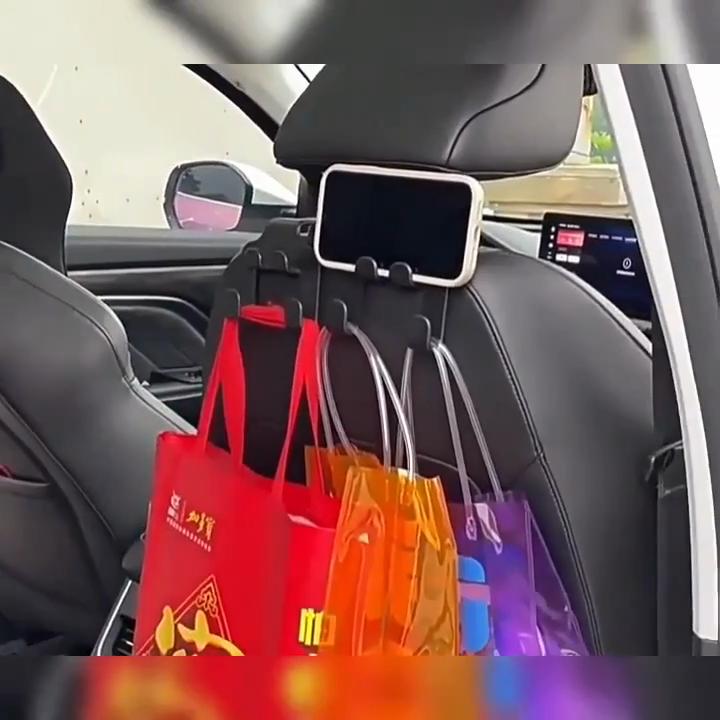 Dvigubas ausinių laikiklis 1/2 vnt. daugiafunkcinis automobilio sėdynės atlošo kabliukas galvos atlošui, pakabinamas maišas, laikiklis, automobilio salono aksesuarai