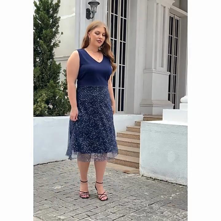 GMXIA Damenmode Sommer Frühling Einfarbiger Druck Kurze ärmellose Freizeitkleider mit hoher Taille