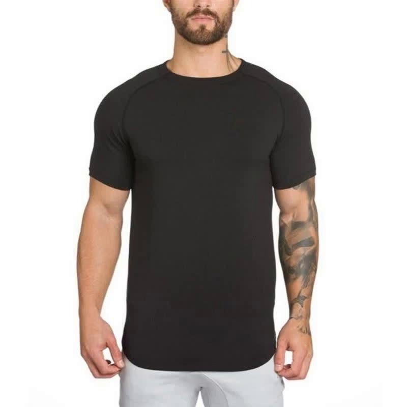 Muscleguys Herr bomulls t-shirt sommar nya gymkläder Fitness herr Bodybuilding T-shirts manlig mode Casual kortärmade T-shirts Toppar