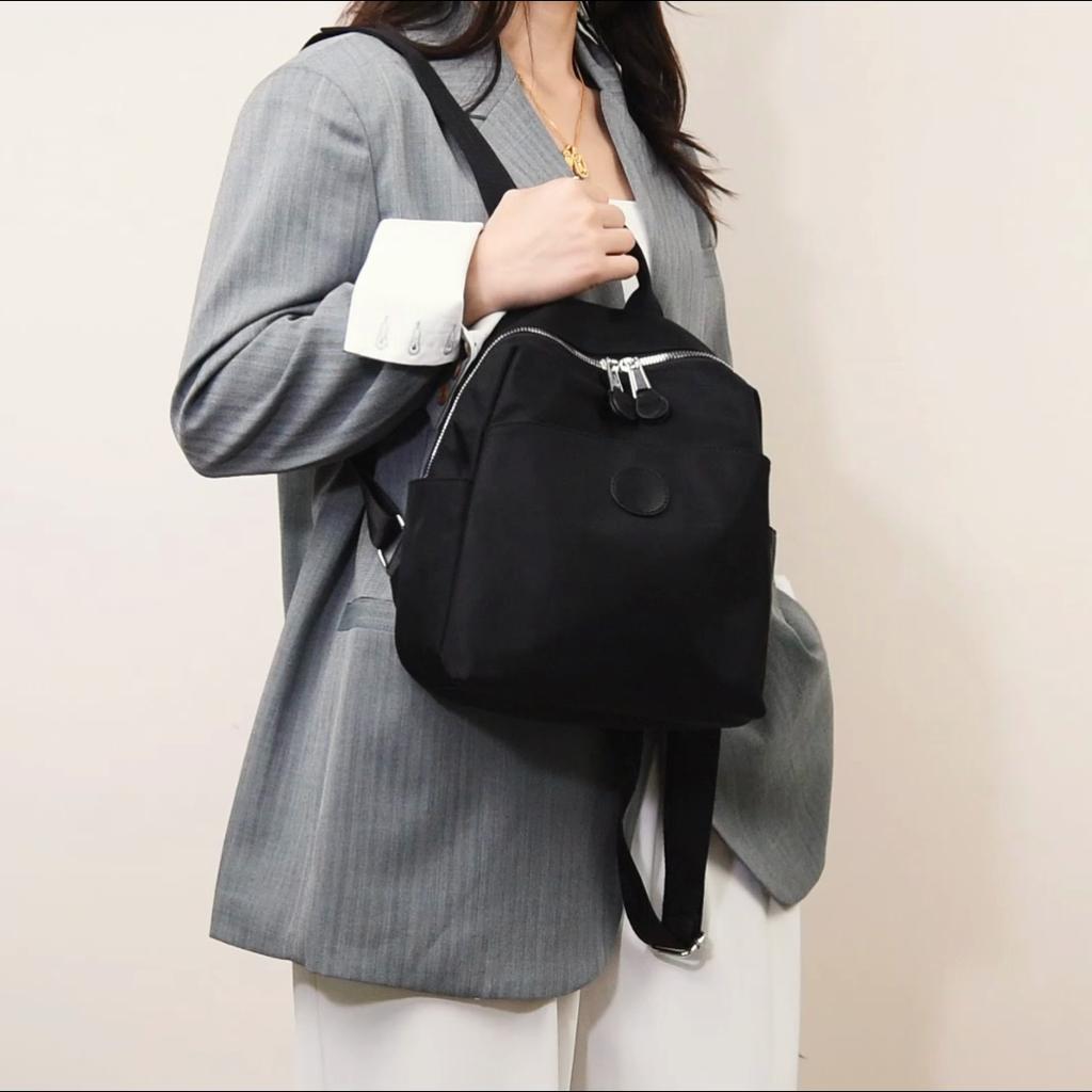 Zaino da Donna a Colore Unito Borsa da Scuola per Studenti in Tessuto Oxford Borsa da Viaggio