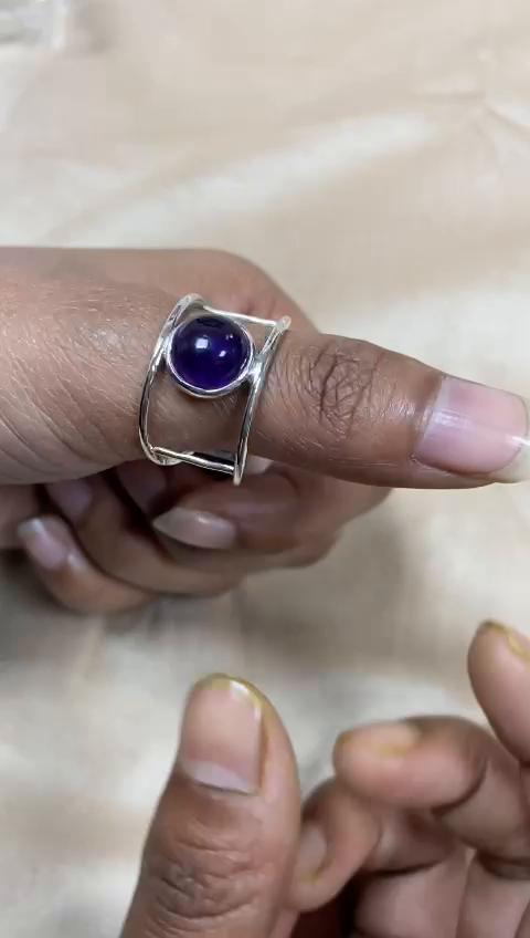 Amethyst Ring, 925 Sterling Silver Jewelry, Silver Charm Ring, Silver Jewelry