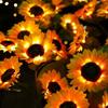 6 Head Solar Simulation Sunflower LED Lights with Luminous Pole for Garden Yard Lawn Patio Pathway Night Landscape Decor Lamp