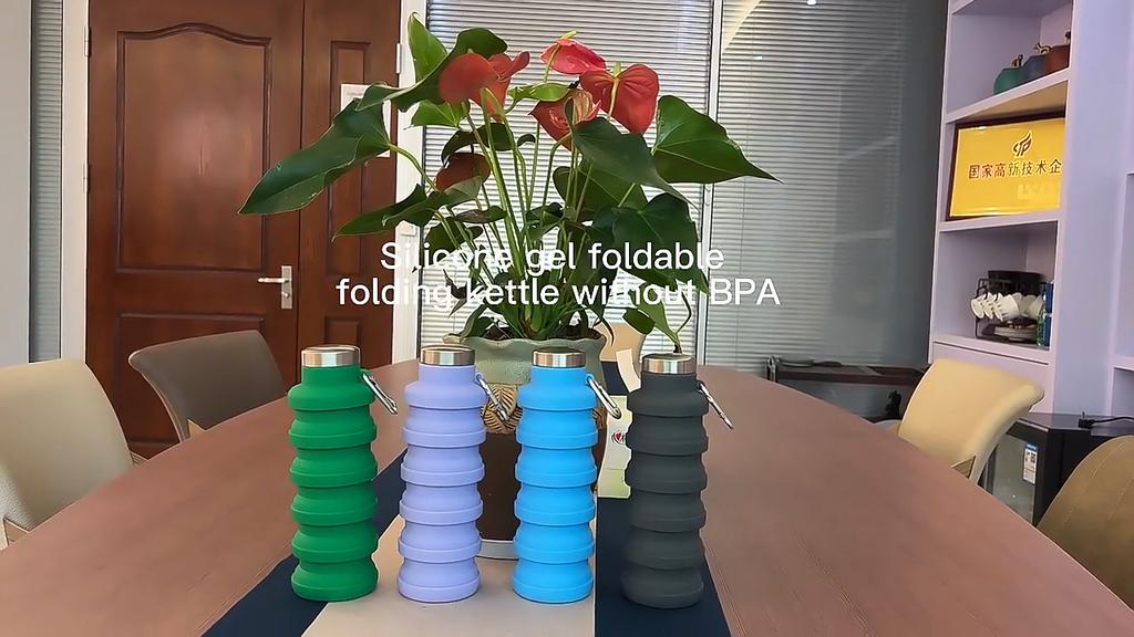 Faltbare Silikon-Wasserflasche, Auslaufsichere Tragbare Sportflasche für Reisen & Wandern