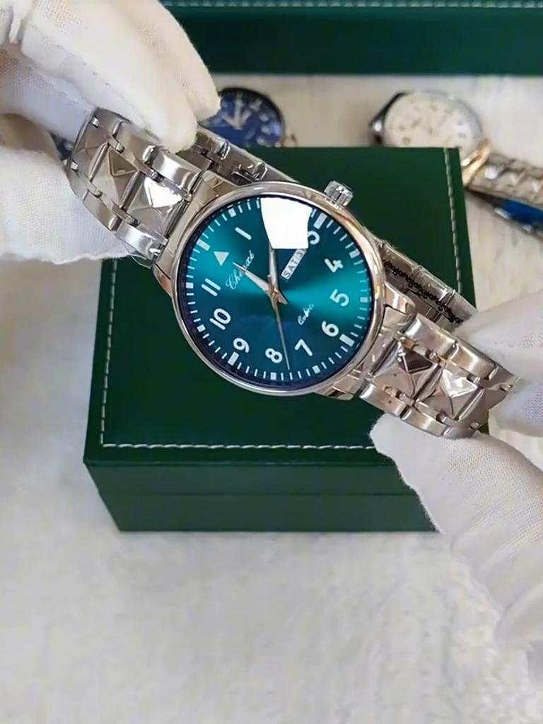 New Quartz Watch for Man Stainless Steel Waterproof Luminous Calendar Business Men's Watches Regalos Para Hombres
