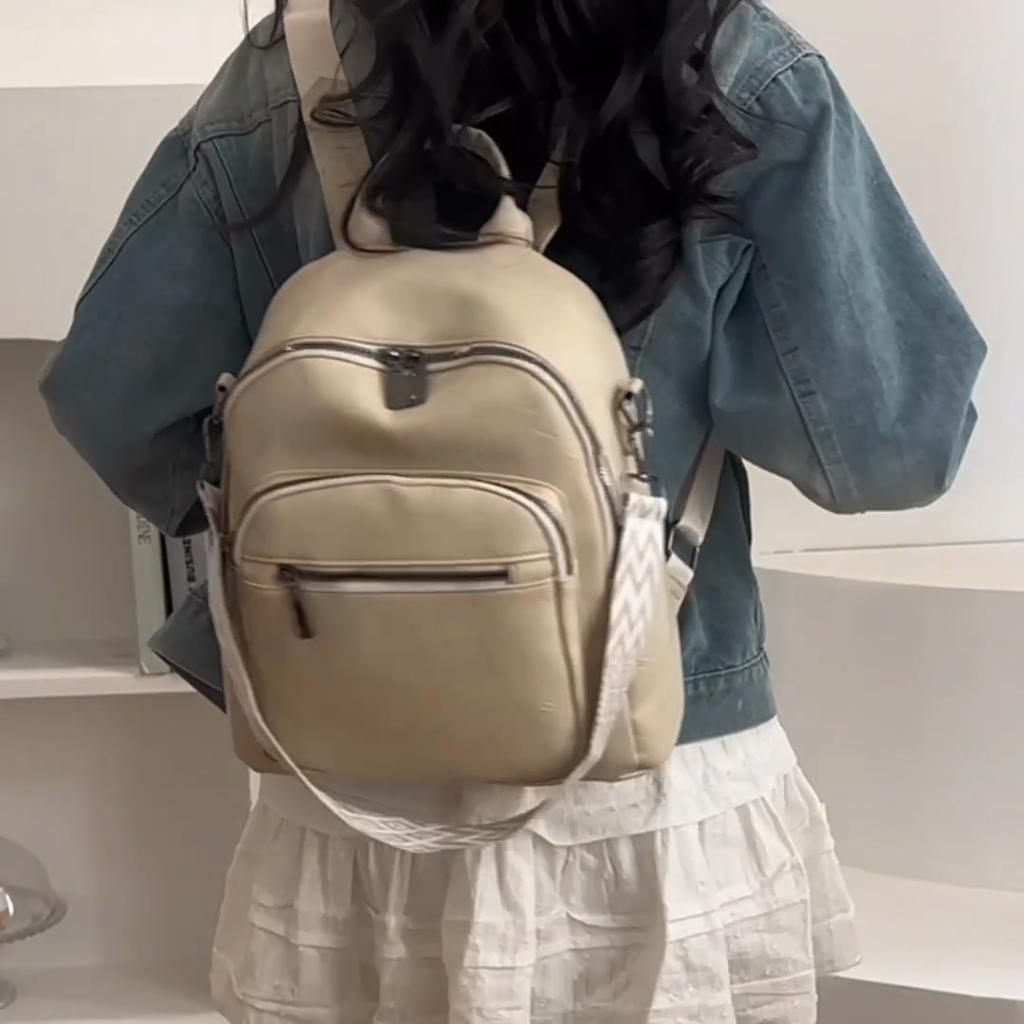 Multi Functional Shoulder Bag Women's PU Backpack Large Capacity Travel Backpack