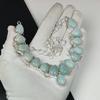 Natural Amazonite Gemstone Handmade 925 Sterling Silver Electroform Necklace, Amazonite Silver For Wife Unisex Necklace Wadding Gifts