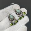 Labradorit, Peridot Ohrringe, Edelstein Ohrring, Antiker Edelstein Silber Ohrring, 925 Massiv Silber Edelstein Schmuck, Edelstein Ohrring für Sie