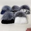 Gorro de piel de conejo Rex auténtica de lujo para mujer, gorro de piel de conejo Rex tejido, gorro de piel de zorro Natural, gorros de piel auténtica de zorro