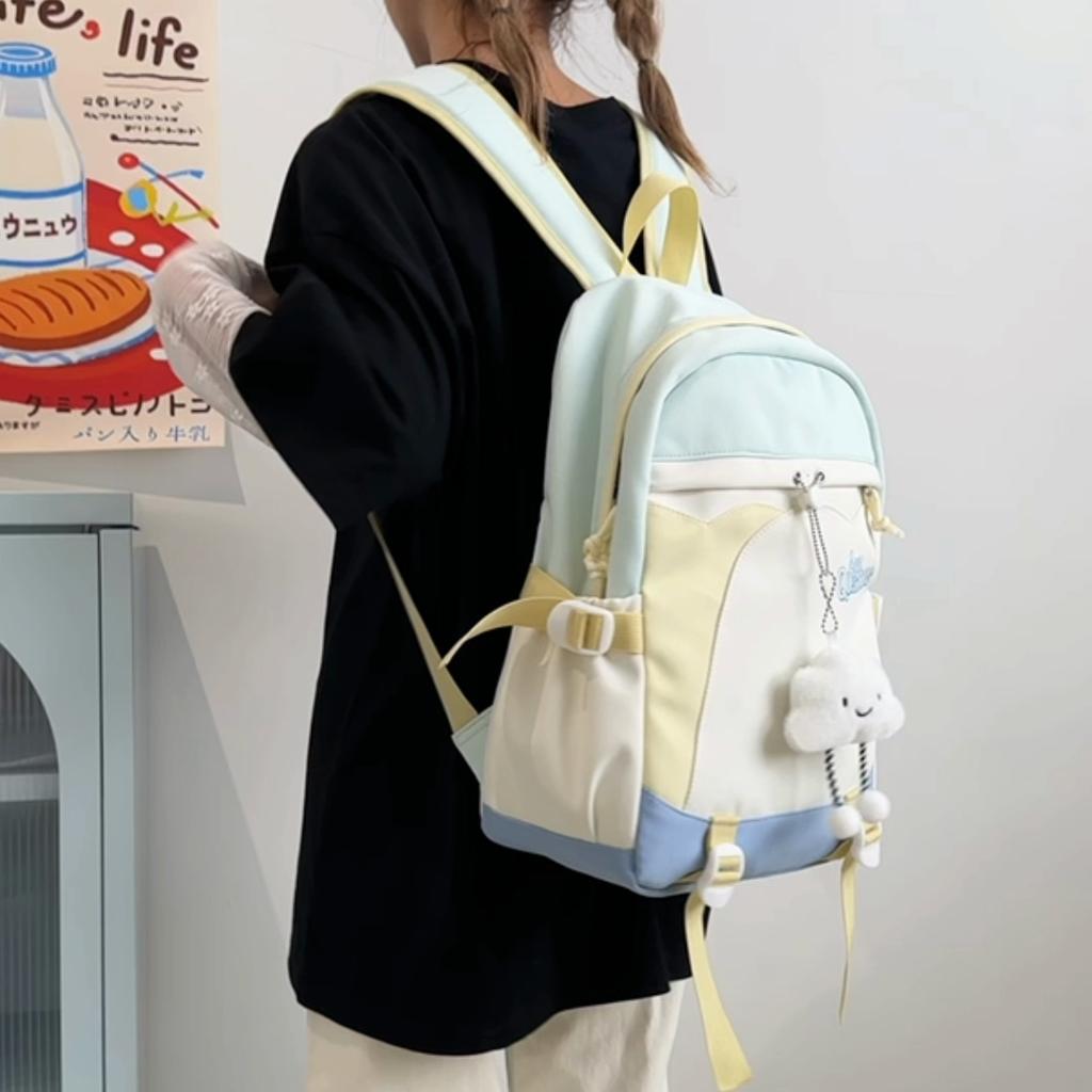 Contrast Color Student Schoolbag Girls Campus Backpack Computer Backpack