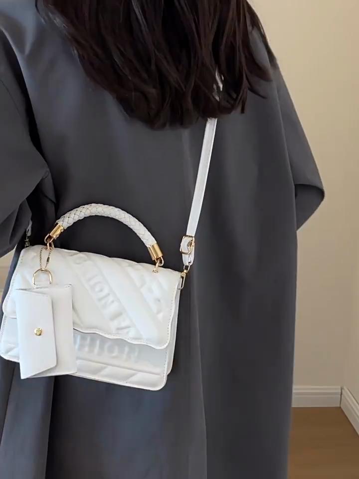 Yogodlns Fashion Women PU Leather Samll Square Shoulder Bag Vintage Solid Color Top Handle Crossbody Bag With Small Purse