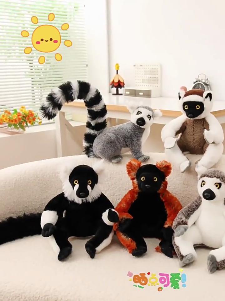 Peluche Lèmure Giocattolo Animale Bambola Per Bambini Regalo Bambini Morbido Peluche Giocattolo
