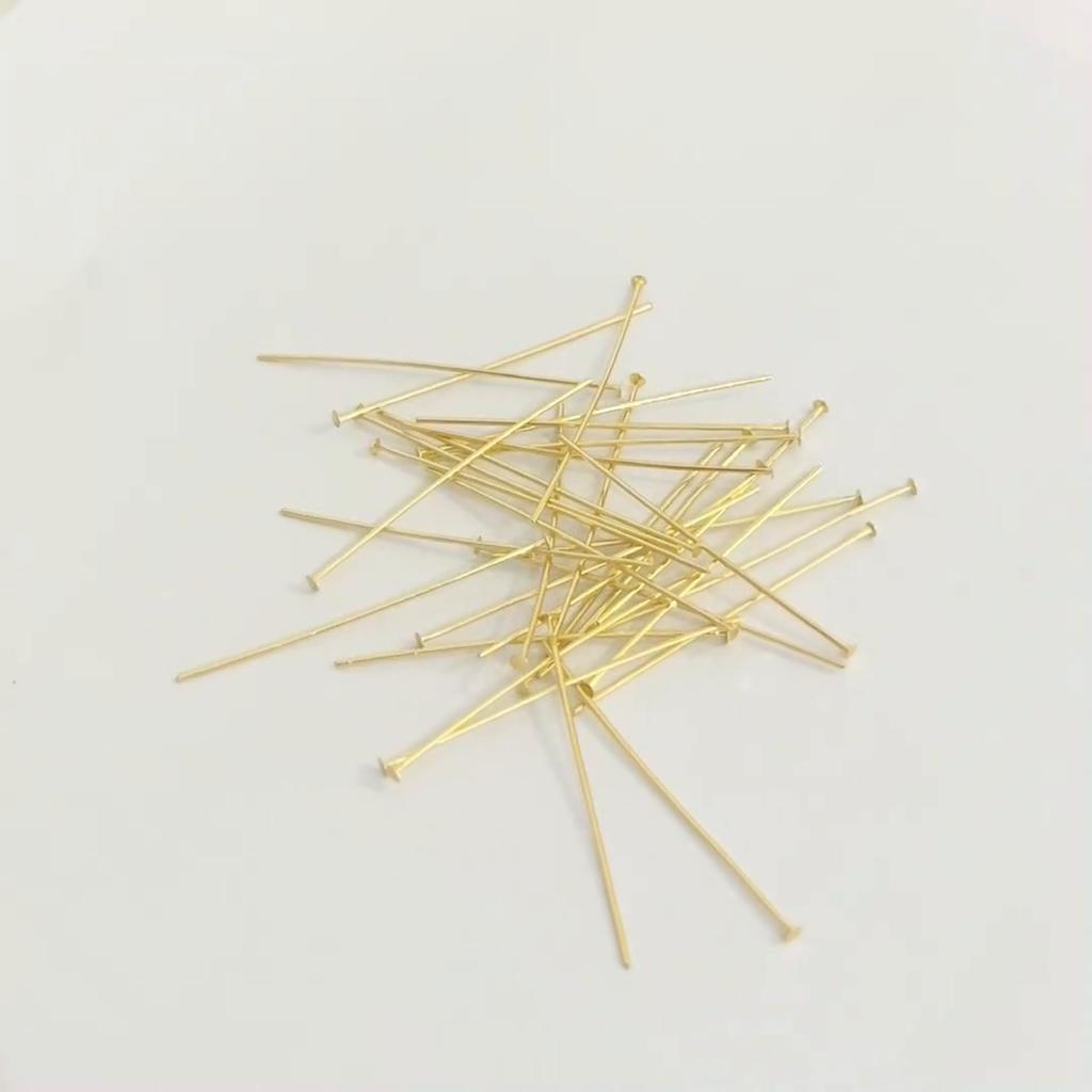 Agulha em forma de t de cobre 50 peças, agulha em forma de bola de 9 para diy colar pulseira brincos jóias fazendo acessórios artesanais