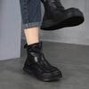 Johnature Vintage Genuine Leather Handmade Shoes Round Toe Short Boots Casual Versatile Women's Shoes