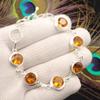 Natürlicher Citrin Edelstein 925 Sterlingsilber Schmuck Handgefertigtes Armband für Sie RB-13-6