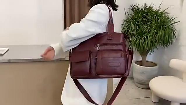 Yogodlns Weiche Leder Handtasche Weibliche Vintage PU Schulter Tasche Multi-tasche Umhängetasche Einkaufen Dame Umhängetasche Mama Totes