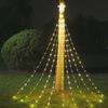 USB wasserdichte Lichterkette Solar Weihnachtsdekoration 3M/2M Led Wasserfall Baum Fee 8 Modi Camping Weihnachtsbeleuchtung