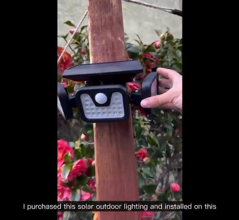 3-Kopf Solarleuchten Außen Wasserdicht Bewegungssensor Licht 270° Beleuchtung LED Solarstrahler Wandleuchte Garten Hof Terrasse