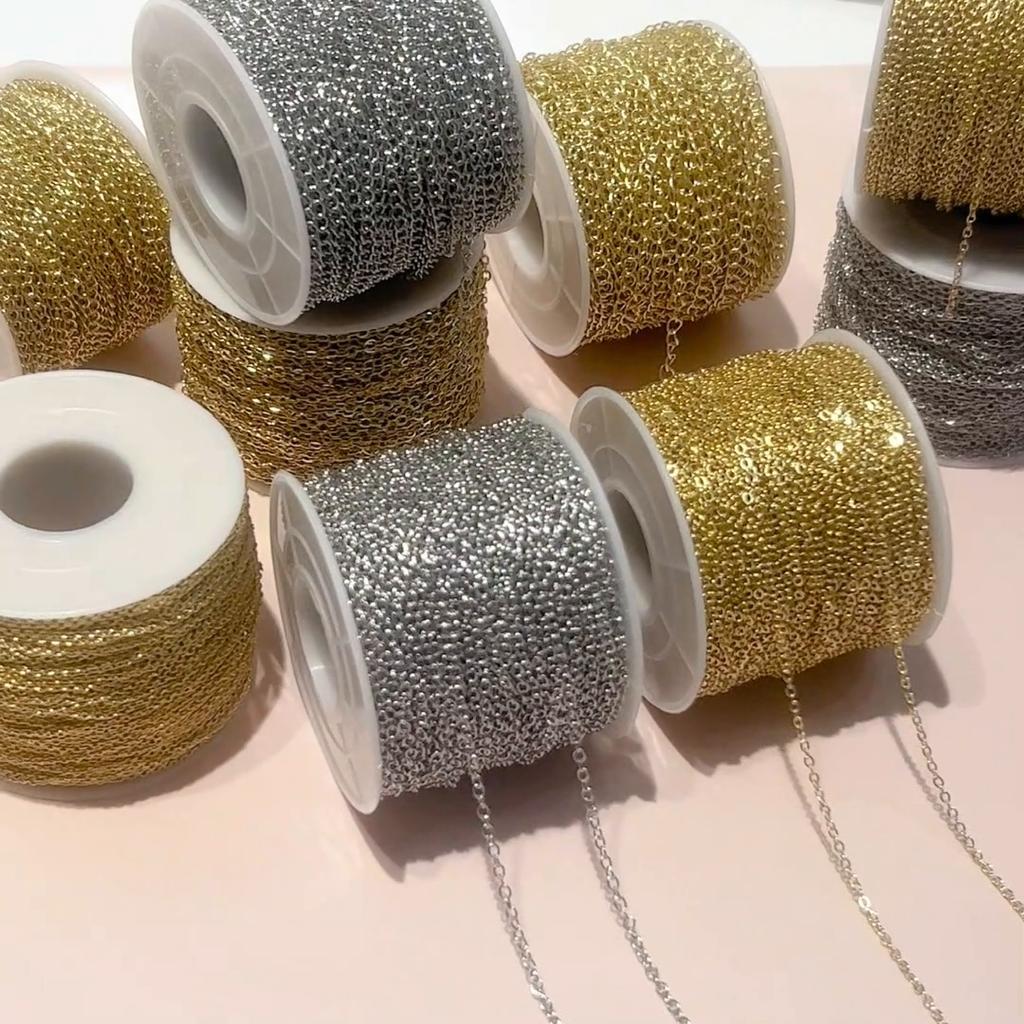 1 Meter Kupferkette Schwanzkette für DIY Halskette Armband Ohrringe Schmuckherstellung Bastelzubehör