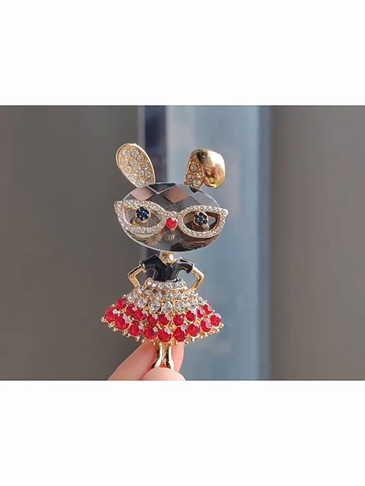 Occhiali Fumetto Retro Moderni Coniglio, Spilla Pin Accessori Abbigliamento Carino