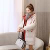 Modetrend Winter Neue Casual Damen Mittellanger Baumwollmantel Mit Kapuze Lose Verdickte Baumwolljacke