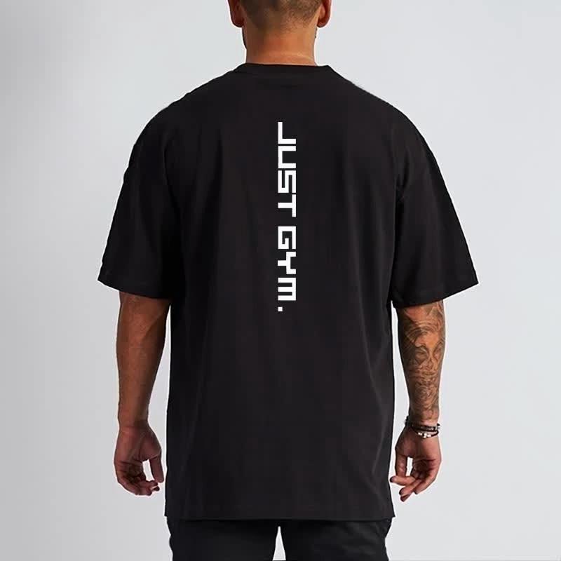 Muscleguys Sommer Casual Trendy Übergroße T Shirt Brief Druck Einfache Bequeme Koreanische Kurzarm