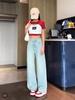 Popular Casual Long Pants Female This Year White Jeans Women Summer New Straight Mop Pants Thin Wide Leg Pants