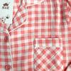 Frühling/Herbst Baumwolle Doppel Gaze Damen Plaid Pyjama Set Einfache Dünne Homewear Langarm Hosen Pyjamas für Frauen Set