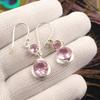 Morganite Gemstone 925 Sterling Silver Handcrafted Jewelry Round Shape Earrings EE-160-6