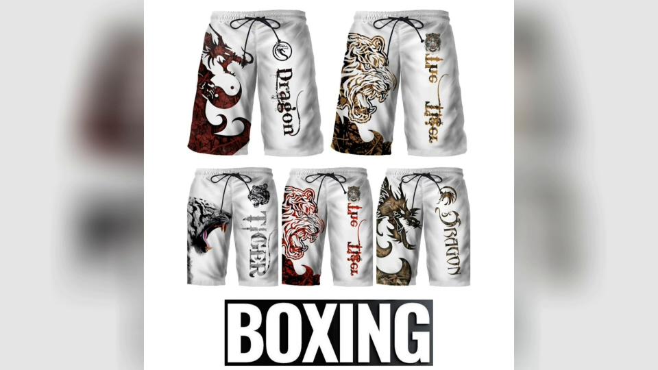 Dragon Tiger MMA UFC Kick Boxing Shorts Mężczyźni Kobiety Unisex Szybkoschnące Oddychające Sport Siłownia Fitness Trening