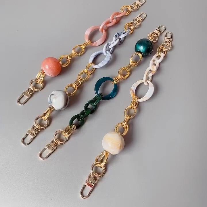 Yeni Kadın Çanta Aksesuarı Beyaz Yeşil Şeker Akrilik Reçine Parçaları Sevimli El Işi Bileklik Kadın Yedek Çanta Kolu Circlet