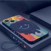 For Magsafe Silicone Phone Case For iPhone 16 Pro Max Graffiti Magnetic Magsafing Cover For Apple 15 13 12 Pro Max 14 16 Pro 7 8 Plus SE 2022 Fundas