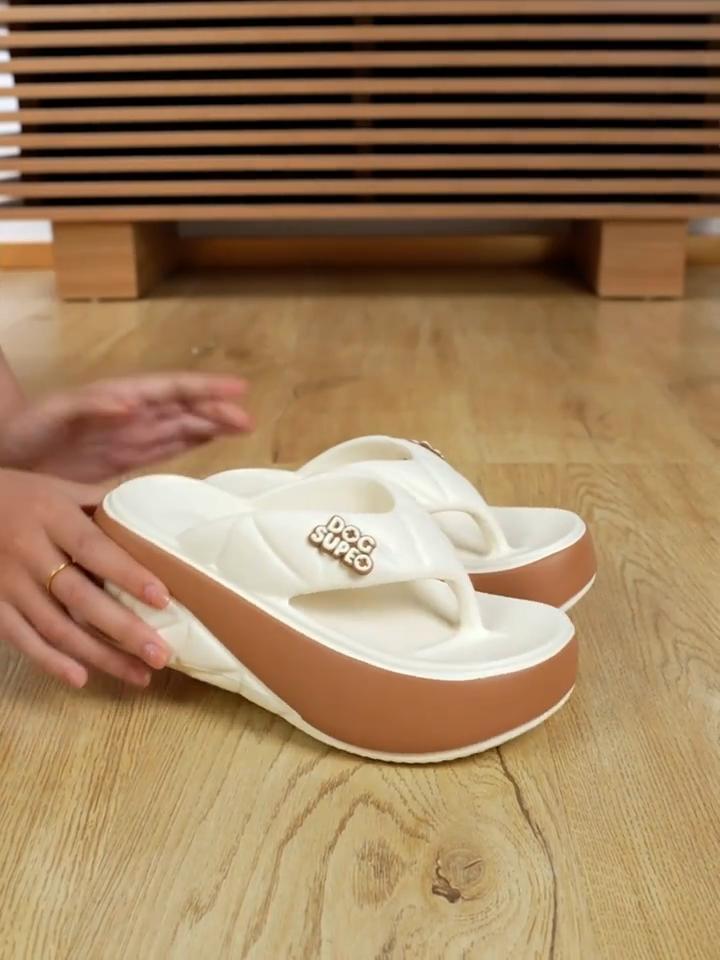 Flipflops, Tjock sula, Mjuk sula, Bekväma tofflor för promenader, Bekväma halkfria strandtofflor