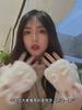 Winter Padded And Thickened Warm Gloves Women's Face Covering Squinting Rabbit Ears Half Finger Cute Plush Flip Gloves Student Gloves