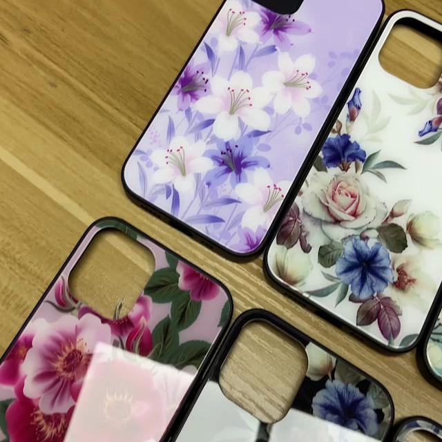 Floral Back Tempered Glass Case For Motorola Edge 60 Fusion 20 30 Ultra 40 Neo 50 Pro Moto G24 Power G04S G05 G15 E15 E14 G35 G85 5G Rose Flower Cover