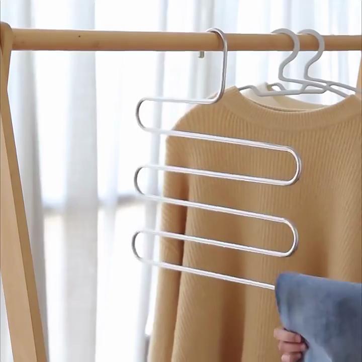 Stainless Steel Multifunctional S-Shaped Multi-Layer Pants Rack & Hanger