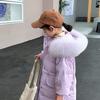 Piumino per bambini, di media lunghezza, lucido, invernale, nuovo stile, alla moda, giacca invernale in piumino d'anatra bianco per bambina