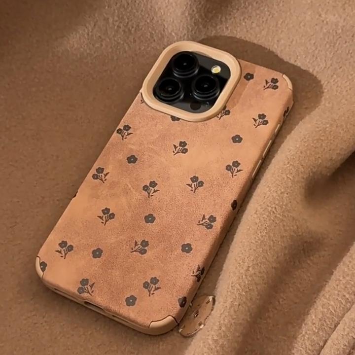 Vintage French Tiny Flower Case for iPhone 13 iPhone 15 iPhone 16 Pro Max