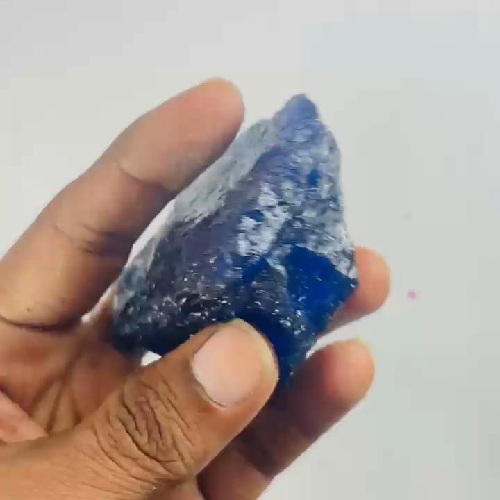 Uncut Natural Blue Sapphire Rough 80.90 Ct Huge Gemstone Free Gift