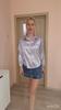 GMXIA Damesmode Casual Effen Kleur Print Lange Mouw POLO Hals Blouses & Shirts