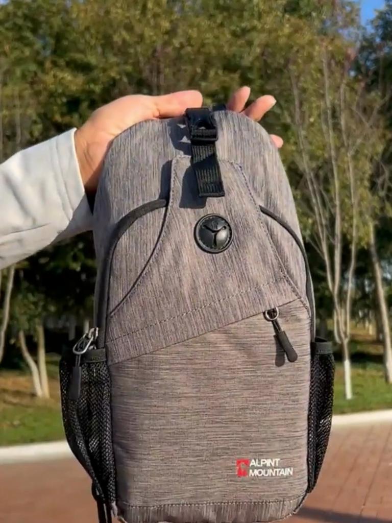 ALPINT MOUNTAIN Crossbody Bag, Chest Pack, Shoulder Bag, Portable Cycling Backpack, Casual Commuter Bag, Gray