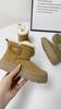Botas de Nieve Cálidas para Niños Botines Cortos de Cuero y Piel Impermeables y Antideslizantes Zapatos de Algodón de un Solo Paso