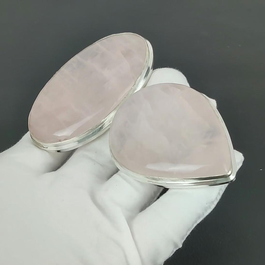 Colgante de Cuarzo Rosa, Joyería Hecha a Mano de Plata de Ley 925, Colgante de Plata de Cuarzo Rosa, Joyería para Fiesta para Mujer, Colgante Regalo de San Valentín