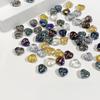 20 buc/pungă 10 mm, culori speciale strălucitoare, din sticlă de cristal, în formă de inimă, mărgele de farmec pentru colier, brățară, cercei, fabricare de bijuterii DIY