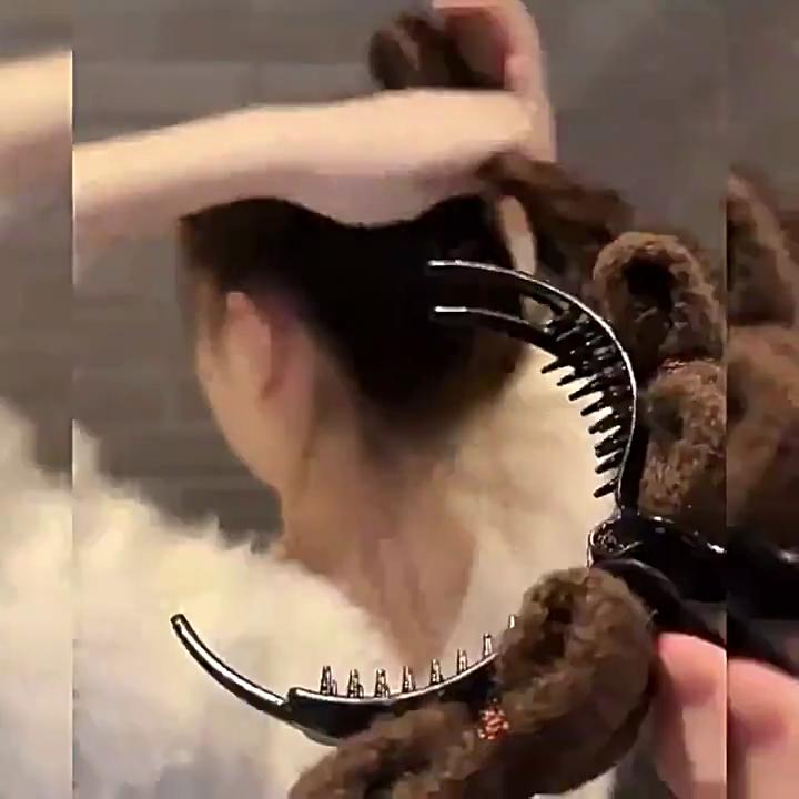 Delicato fermaglio per capelli con fiocco in velluto Fermaglio per capelli grande premium Fermaglio per capelli con perla francese sul retro