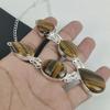 Natural Tiger Eye Gemstone Handmade 925 Sterling Silver Necklace, Tiger Eye Silver Necklace For Wife, Unisex Necklace Mother's Day Gift