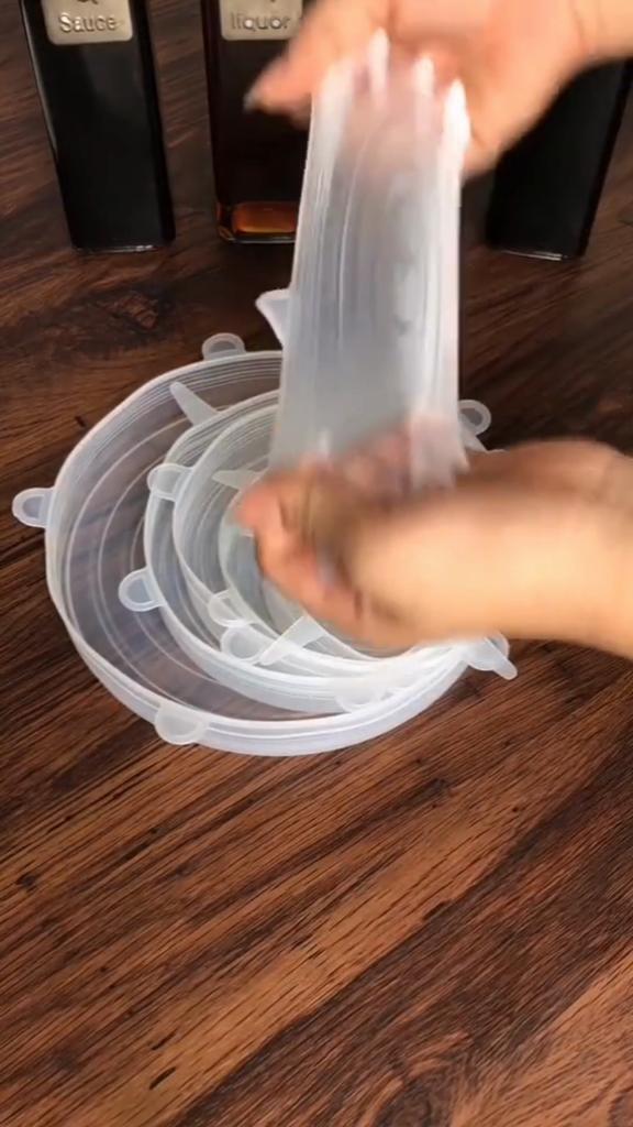6 STÜCKE Silikon Stretch Deckel Universal Silikon Lebensmittel Wrap Schüssel Topf Deckel Silikon Abdeckung Pfanne Kochen Küche Zubehör